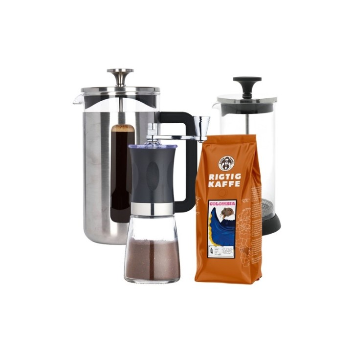 La Cafetière Pisa 8 Kop Stempelkande Inkl. Kværn, Mælkeskummer & Kaffe