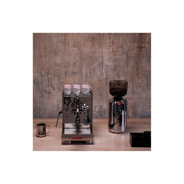 La Pavoni Mini Cellini LPSMCS01EU Espressomaskine Inkl. Eureka Mignon Zero Mat Sort Espressokværn