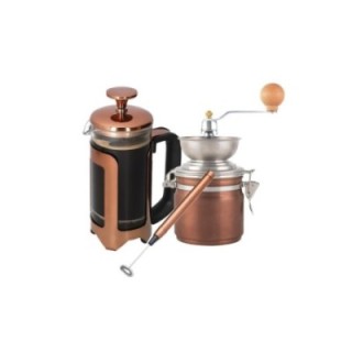 La Cafetière Roma 3 Kop. Stempelkande Inkl. Kaffemølle & Mælkeskummer