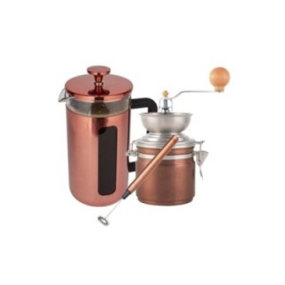 La Cafetière Pisa 8 Kop. Stempelkande Inkl.Kaffemølle & Mælkeskummer