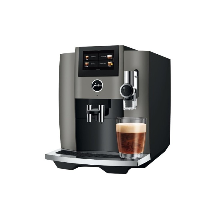 Jura S8 (EB) Dark Inox Espressomaskine Inkl. Pleje & 3kg Kaffe DK sprog