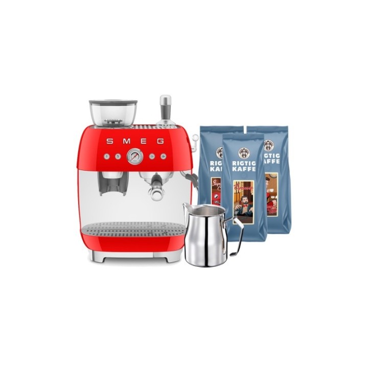 Smeg EGF03RDEU Manuel espressomaskine Inkl. Mælkekande & 1,5kg Rigtig Kaffe