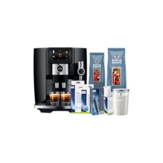 Jura J8 Twin (EA) Diamond Black Espressomaskine Inkl. Mælkebeholder, Pleje & Rigtig Kaffe