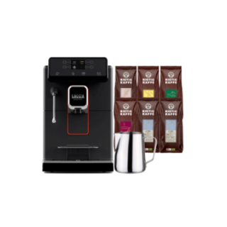 Gaggia Magenta Plus Inkl. Mælkekande og 6x400g Rigtig Kaffe Brun Serie