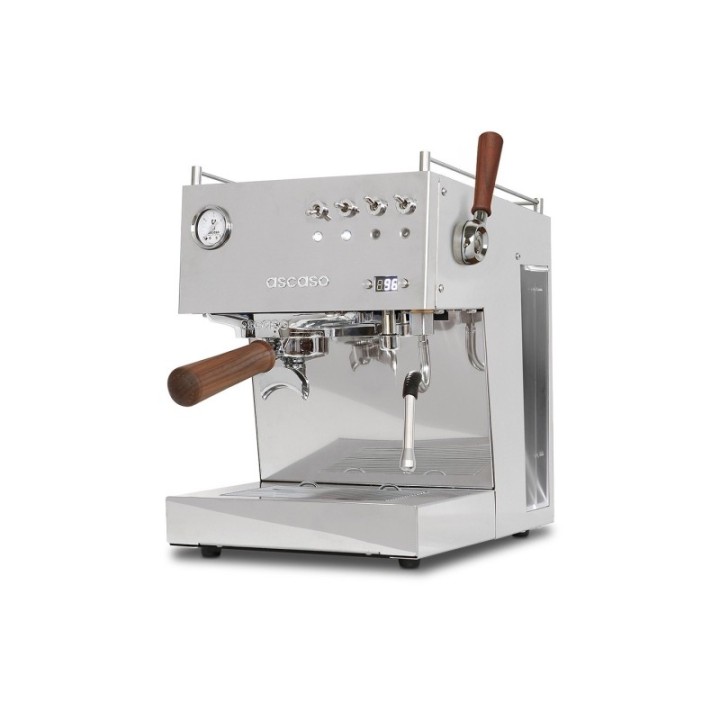 Ascaso Steel Duo Plus Poleret Stål Espressomaskine Inkl. Eureka Espressokværn & Baristapakke