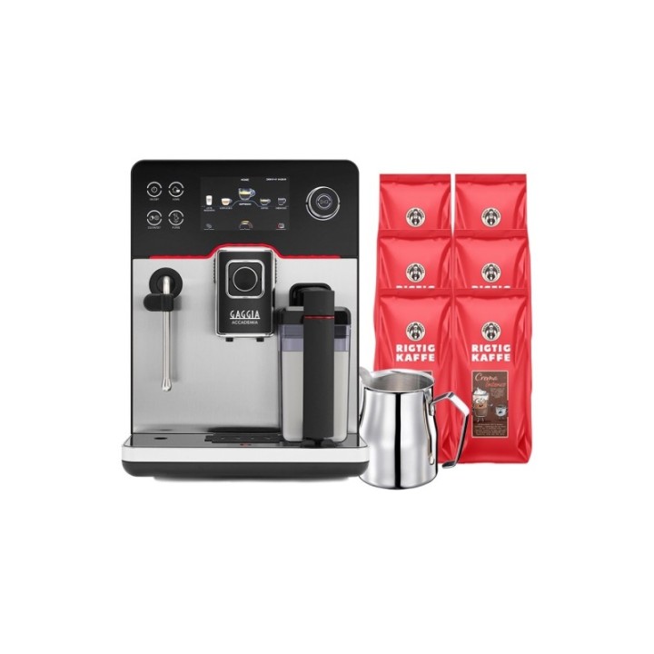 Gaggia Accademia Stål Inkl. Mælkekande 0,5L & 6kg Crema Intenso