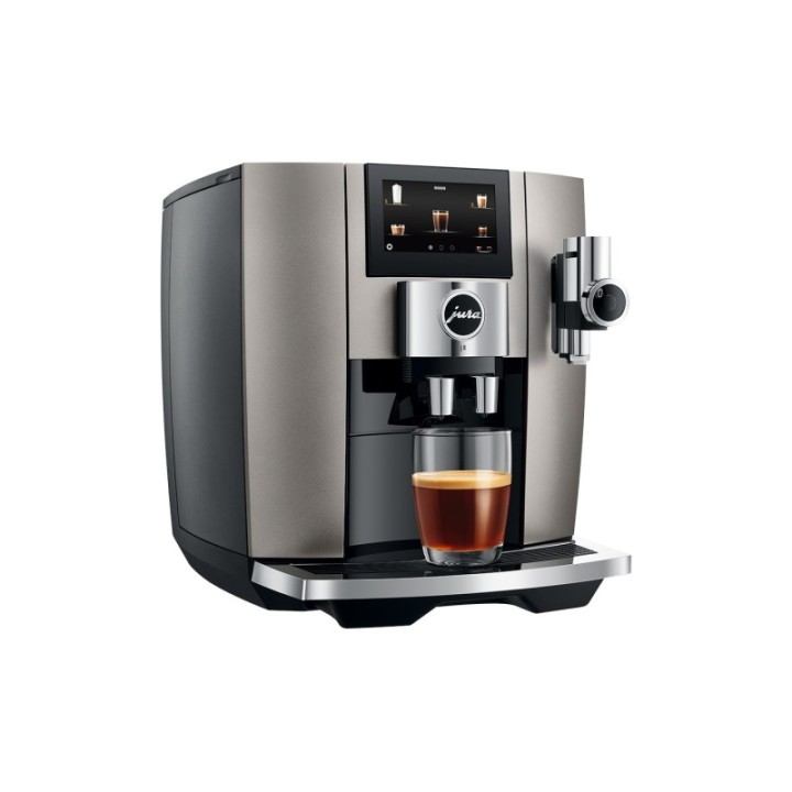 Jura J8 (EA) Midnight Silver Espressomaskine Inkl. Startpakke DK sprog, Mælkebeholder, 3kg Rigtig Kaffe & Pleje