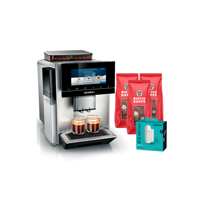 Siemens TQ907RZ3 EQ900 Plus Espressomaskine Inkl. 3kg Rigtig Kaffe & Pleje