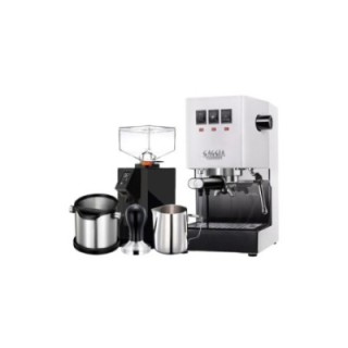 Gaggia Classic E24 Hvid Espressomaskine Inkl. Eureka Mignon Perfetto & Baristaudstyr