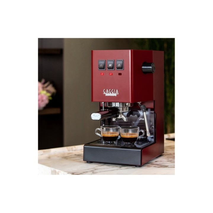 Gaggia Classic E24 Rød Espressomaskine Inkl. Eureka Mignon Perfetto & Baristaudstyr