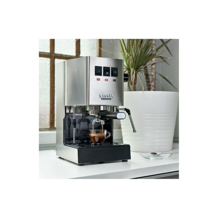Gaggia Classic E24 Stål Espressomaskine Inkl. Baristaudstyr