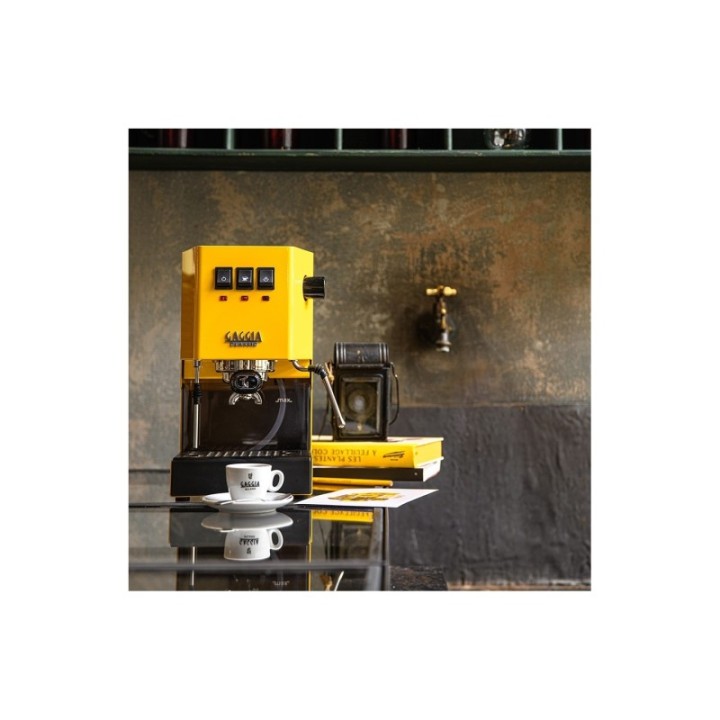 Gaggia Classic E24 Sunshine Yellow Espressomaskine Inkl. Eureka Mignon Perfetto & Baristaudstyr