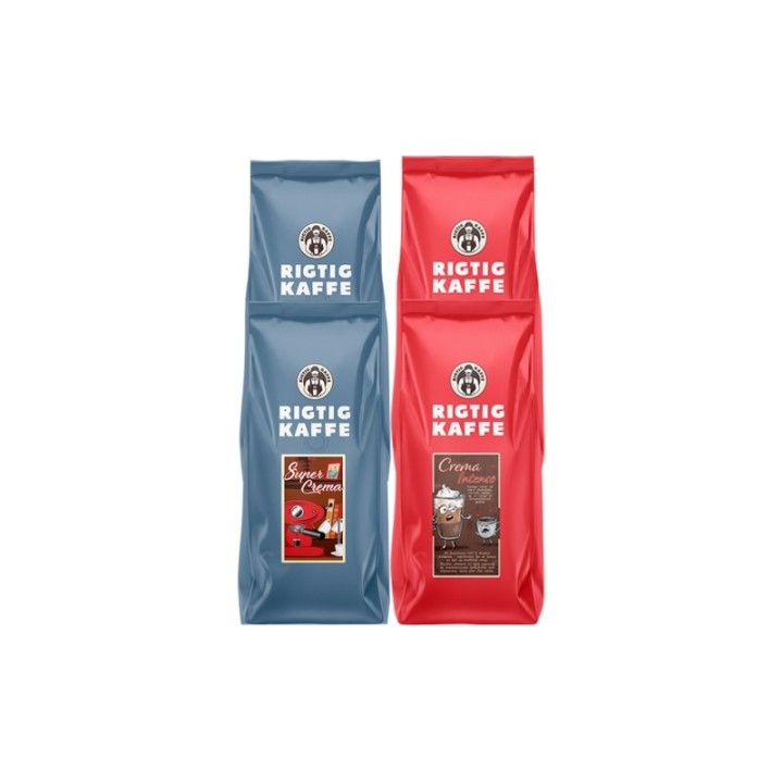 Rigtig Kaffe Crema Intenso & Super Crema 4kg Hele kaffebønner