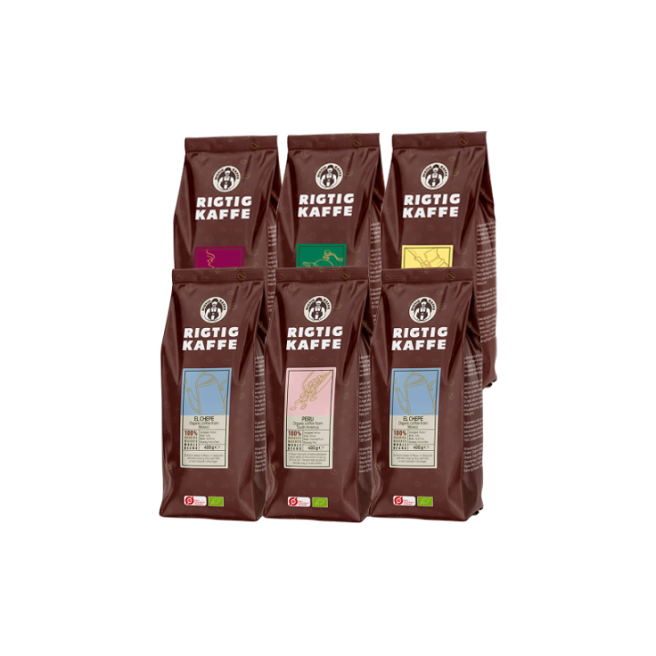 Rigtig Kaffe Organic Mixpakke 2,4kg Hele kaffebønner