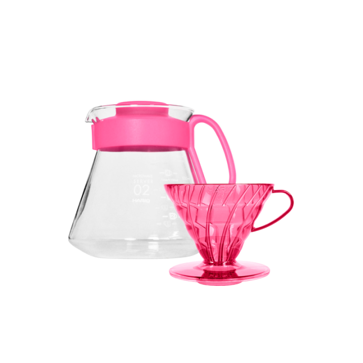 Hario V60 Filterbryg Sæt Pink Inkl. Range Server, Dripper & Filtre