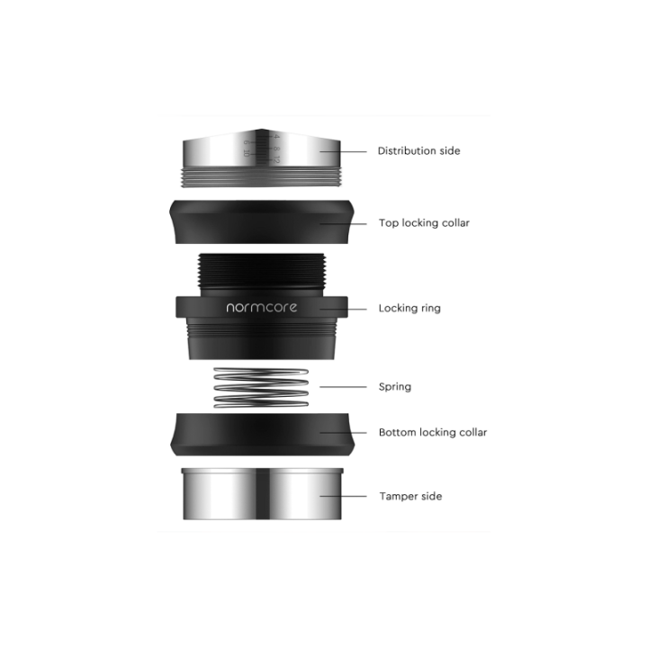 Normcore 2 i 1 Tamper & Leveling Tool 58 mm Sort