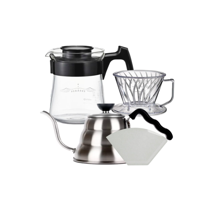 Hario Pegasus 01 Server Inkl. Papir Filtre 01, Dripper 01 & V60 kedel