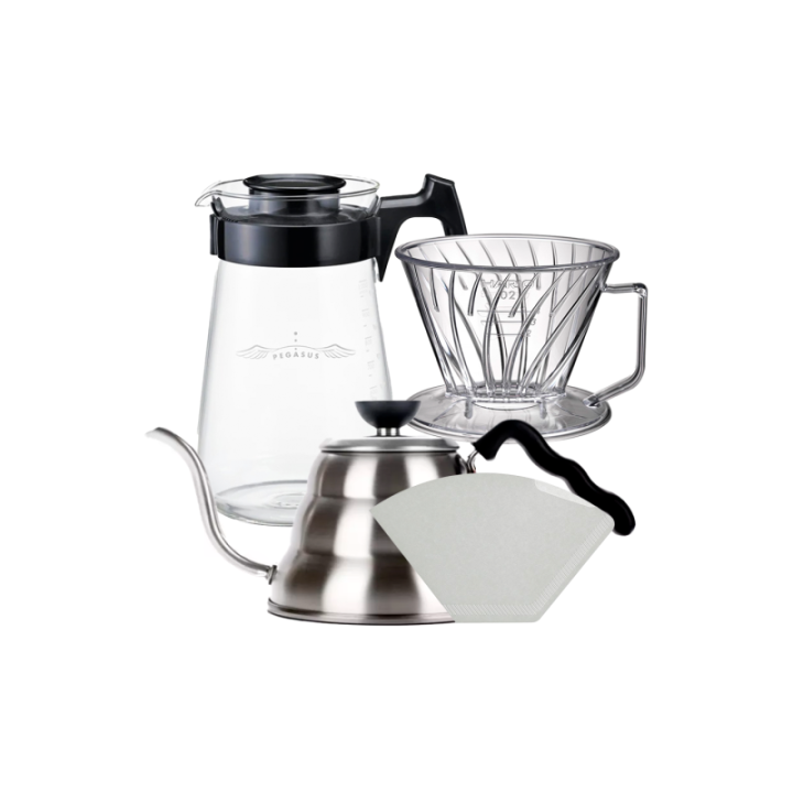 Hario Pegasus 02 Server Inkl. Papir Filtre 02, Dripper 02 & V60 kedel