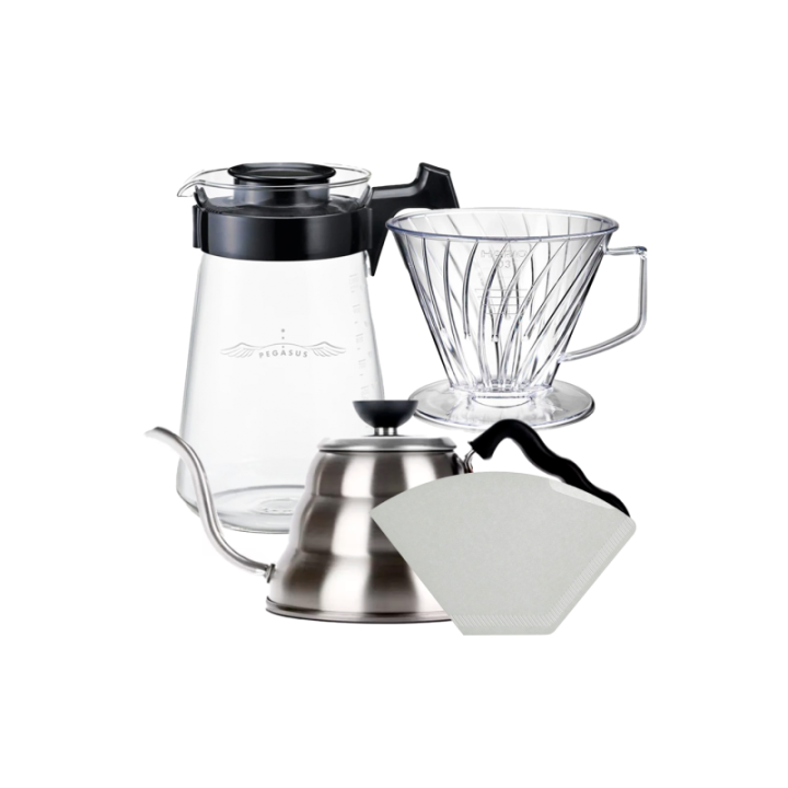 Hario Pegasus 03 Server Inkl. Filtre 03, Dripper 03 & V60 kedel 1 L