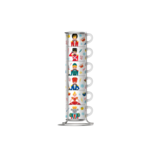 Bialetti Nøddeknækkeren Espressokopper 9 cl Inkl. holder 6 stk