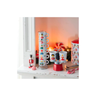 Bialetti Nøddeknækkeren Espressokopper 9 cl Inkl. holder 6 stk