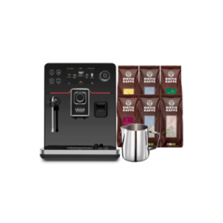 Gaggia Accademia Inkl. Mælkekande 0,5L & 5x400g Rigtig Kaffe Organic
