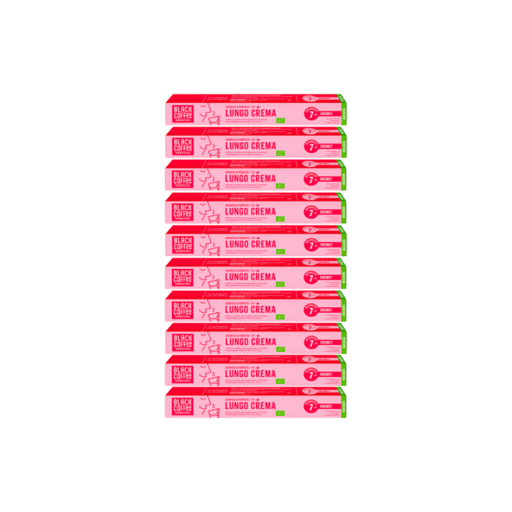 Black Coffee Roasters Lungo Crema Kaffekapsler Øko 10 x 10 stk