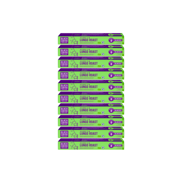 Black Coffee Roasters Lungo Roast Kaffekapsler Øko 10 x 10 stk