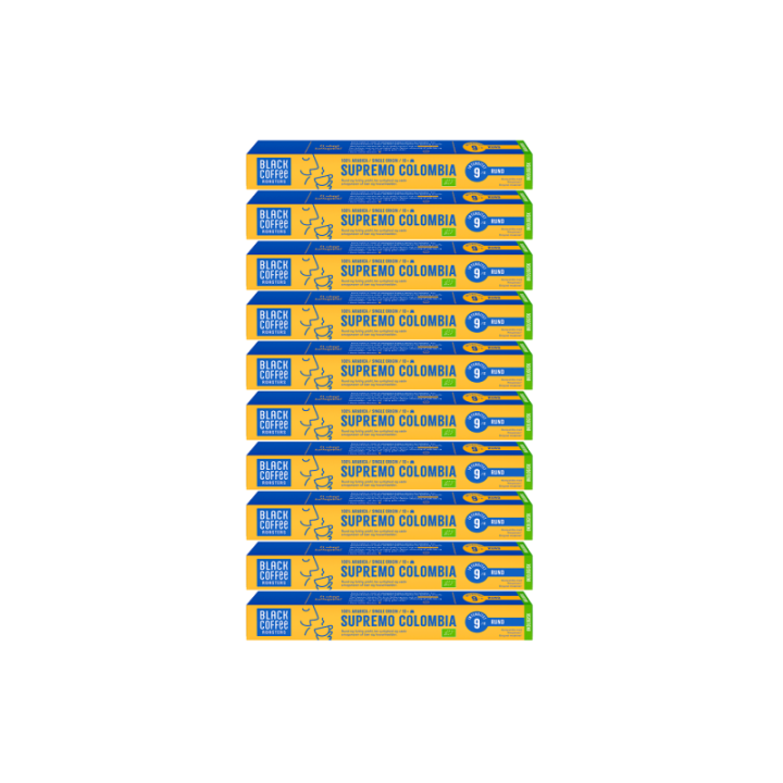 Black Coffee Roasters Supremo Colombia Kaffekapsler Øko 10 x 10 stk