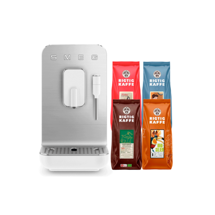 Smeg BCC12WHMEU Hvid Inkl. 1,8kg Rigtig Kaffe Mixpakke Kaffebønner