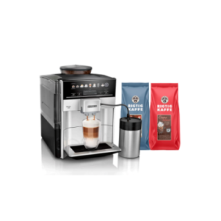 Siemens TE653M11RW EQ6 Plus s300 Espressomaskine Inkl. Mælkebeholder & 2 kg Rigtig Kaffe Hele kaffebønner