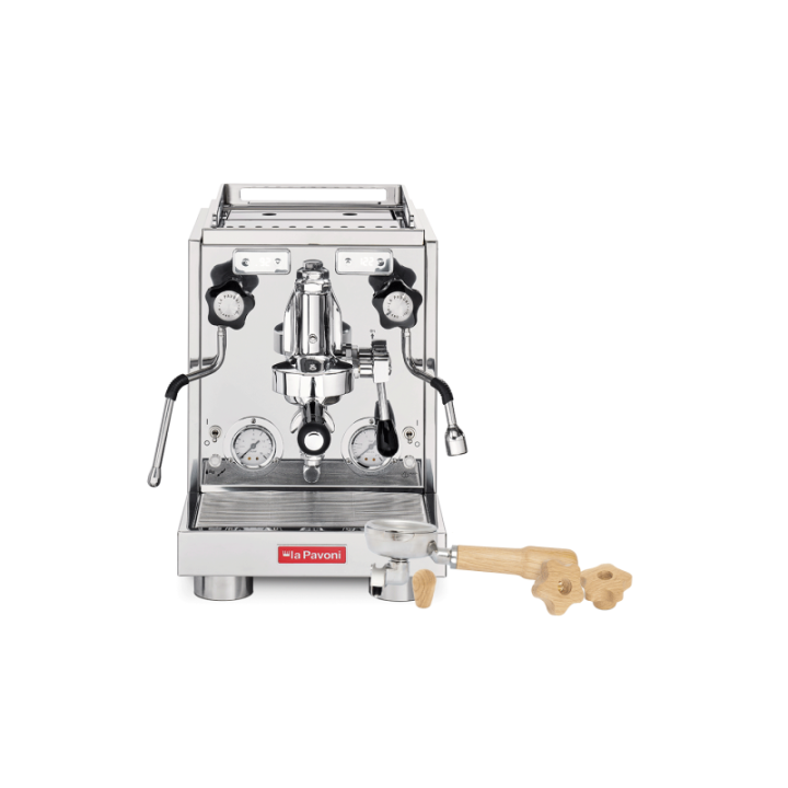 La Pavoni New Botticelli Evolution LPSBVS03EU Espressomaskine Inkl. Portafilter Double Spout & Greb Egetræ