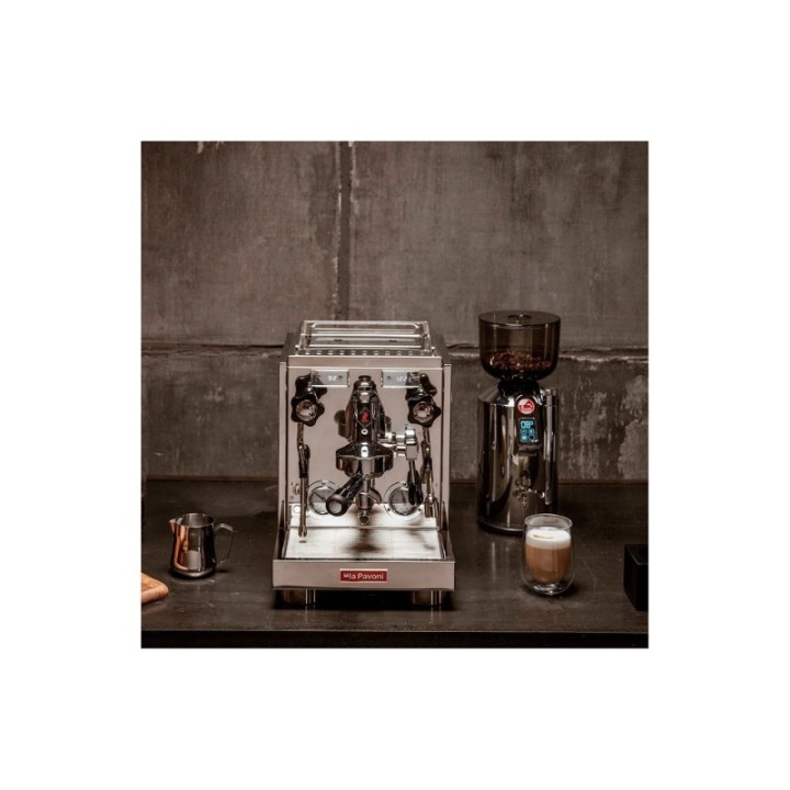 La Pavoni New Botticelli Evolution LPSBVS03EU Espressomaskine Inkl. Portafilter Double Spout & Greb Egetræ
