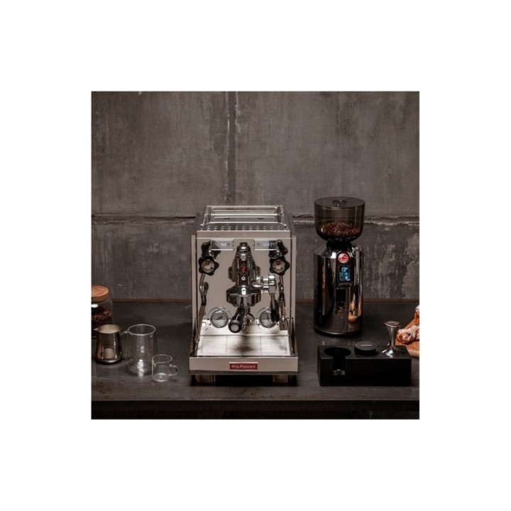 La Pavoni New Botticelli Evolution LPSBVS03EU Espressomaskine Inkl. Prosumer LPGGRI01EU Espressokværn, Portafilter & Greb Egetræ