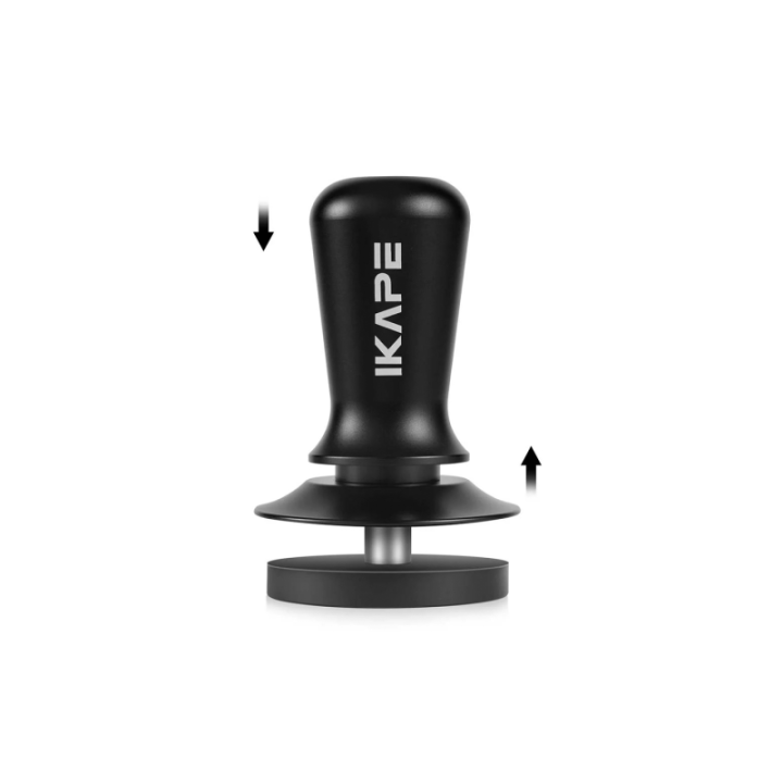 IKAPE V3 Kalibreret Tamper med Fjeder & Riller 58 mm Sort