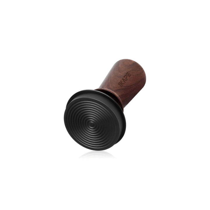 IKAPE V3 Kalibreret Tamper med Fjeder, Riller & Titaniumsbelægning 58 mm Valnød