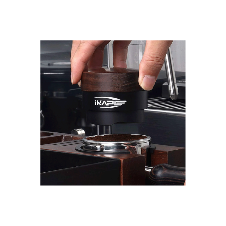IKAPE Coffee Gravity Leveling Tool V1 Titanium 58 mm Valnød