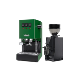 Gaggia Classic E24 Jungle Green Espressomaskine Inkl. Eureka Mignon Zero 55s Mat Sort Espressokværn