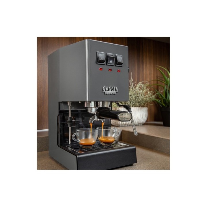 Gaggia Classic E24 Grå Espressomaskine Inkl. Eureka Mignon Zero 55s Mat Sort Espressokværn