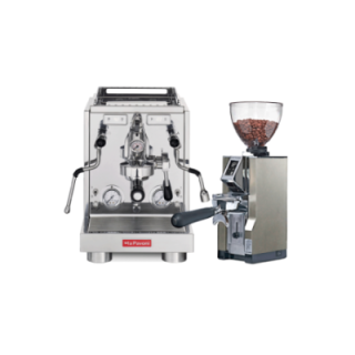 La Pavoni New Botticelli Specialty LPSBSS03NO Espressomaskine Inkl. Eureka Mignon Libra 65 Chrome Espressokværn