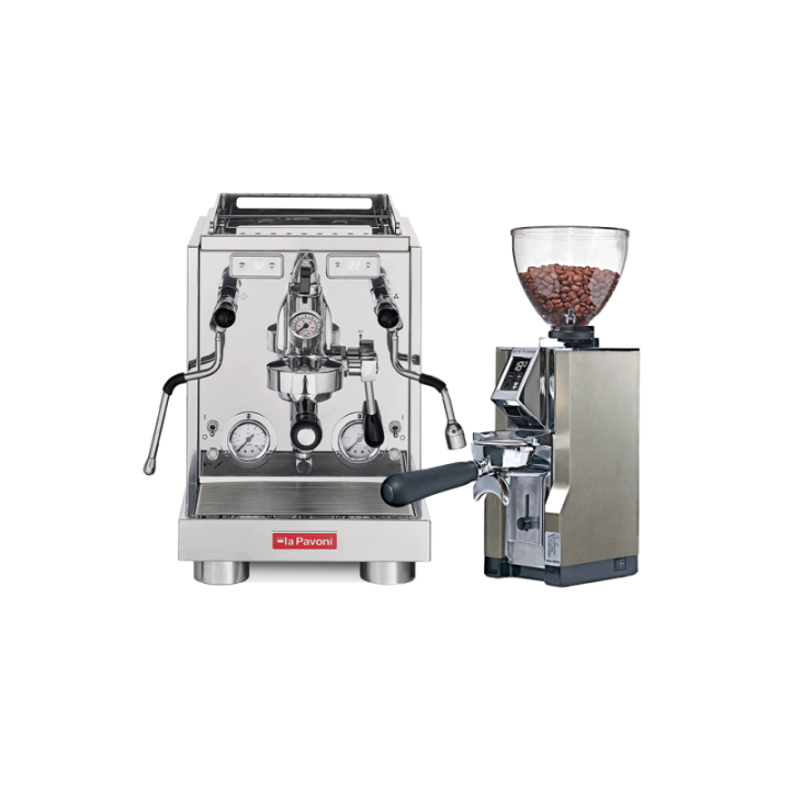 La Pavoni New Botticelli Specialty LPSBSS03NO Espressomaskine Inkl. Eureka Mignon Libra 65 Chrome Espressokværn