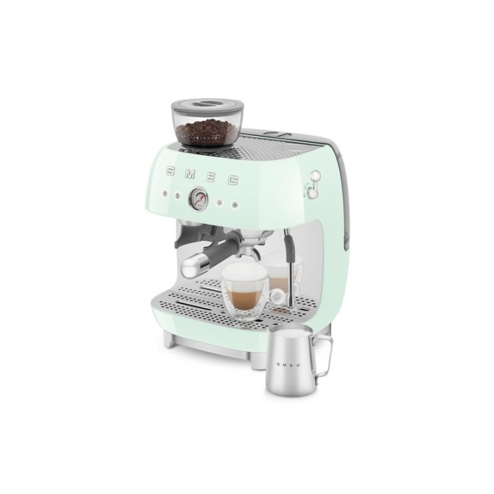 Smeg EGF03PGEU Manuel espressomaskine Inkl. Kværn Pastelgrøn & Rigtig Kaffe Bestseller Mixpakke 3kg Hele kaffebønner