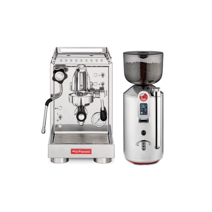 La Pavoni Mini Cellini LPSMCS01EU Espressomaskine Inkl. La Pavoni Prosumer Chrome Espressokværn
