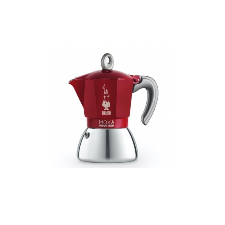 Bialetti Moka Induktion 4 Kop. Espressokande Rød Inkl. Club House Maniko Espresso m. Underkop Rød 7 cl 2 Stk