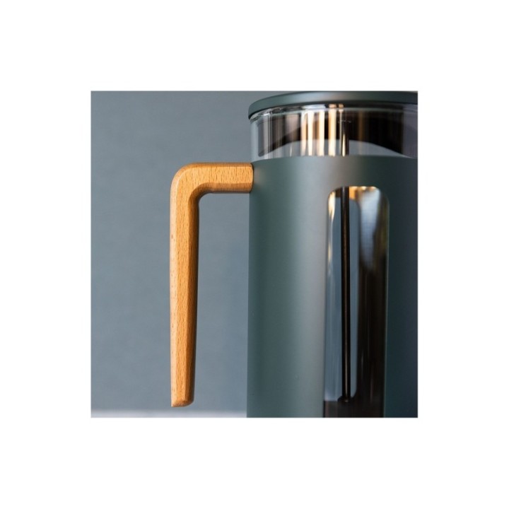 La Cafetière Pisa 8 Kop. Stempelkande Grøn Inkl. House of Barista Elektrisk Kaffemølle & Rigtig Kaffe 400g Hele kaffebønner