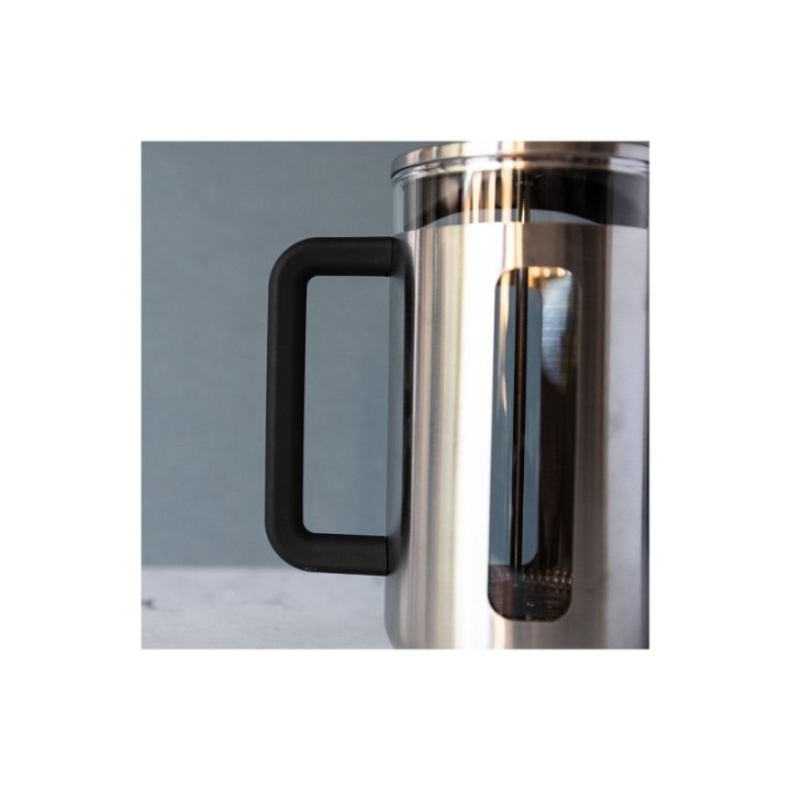 La Cafetière Pisa 8 Kop. Stempelkande Rustfrit Stål Inkl. House of Barista Elektrisk Kaffemølle & 400g Rigtig Kaffe