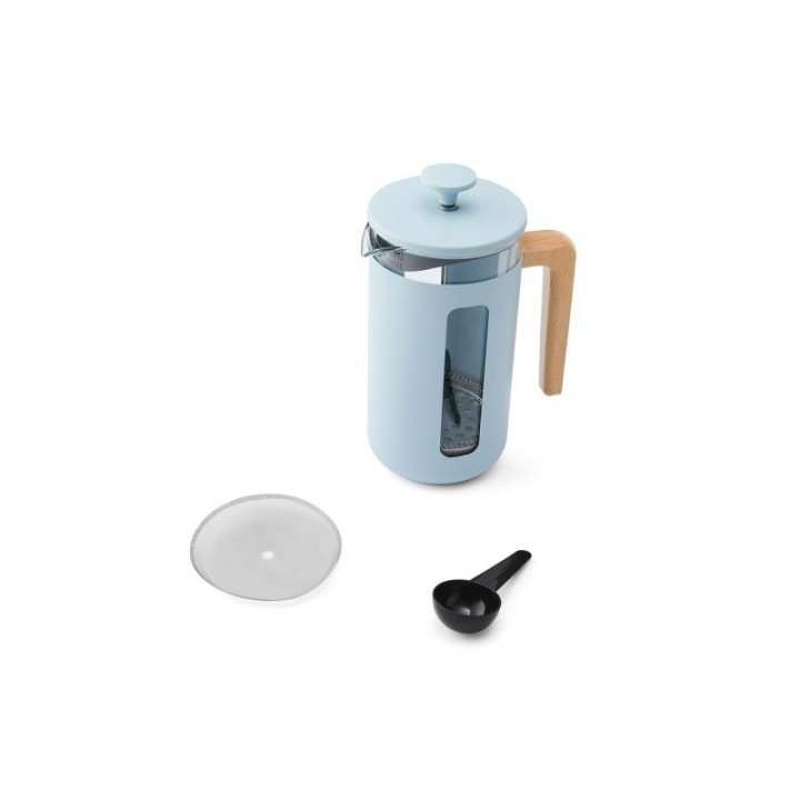 La Cafetière Pisa 8 Kop. Stempelkande Himmelblå Inkl. Fløjtekedel 1,6 L Himmelblå & Krus 35 cl 2 Stk Himmelblå