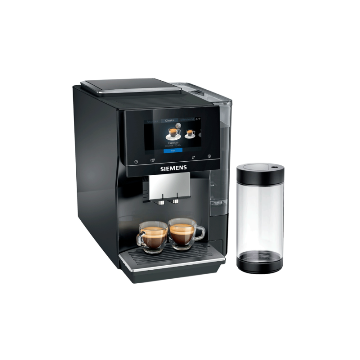 Siemens TP713R19 EQ700 Classic Piano Sort Espressomaskine Inkl. Siemens Mælkebeholder Glas 0,7L